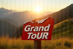 Grand Tour Schweiz Symbol mit Landschaft und Panorama